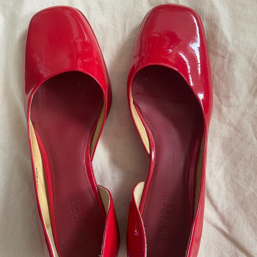 Hot Red Camper Patent Leather Shoes (Size 40)